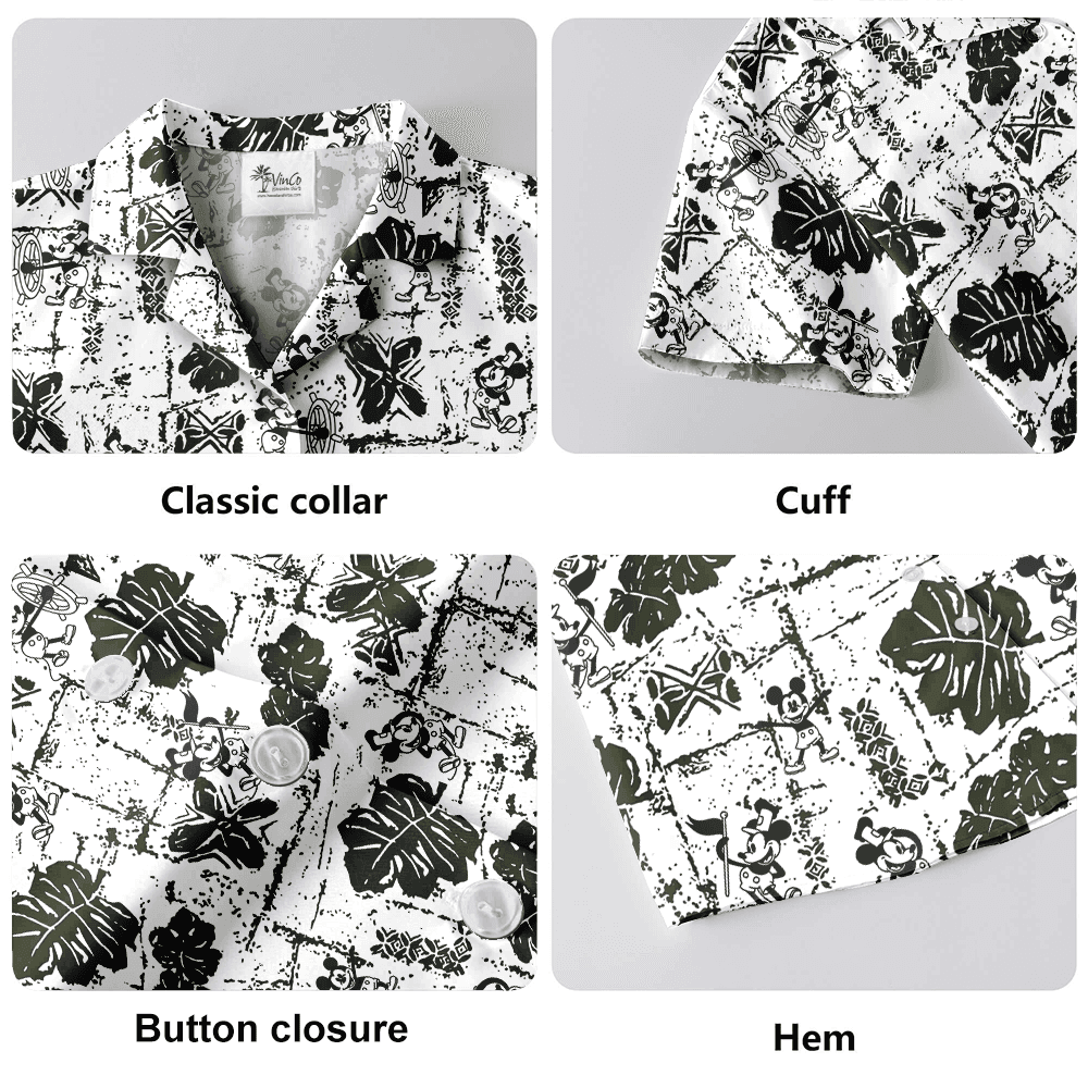 Vintage Patterns Mickey Steamboat Willie Hawaiian Shirt