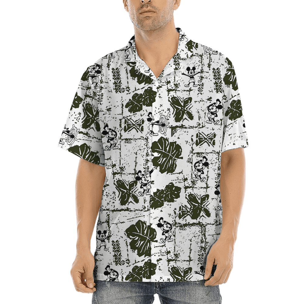 Vintage Patterns Mickey Steamboat Willie Hawaiian Shirt (3)