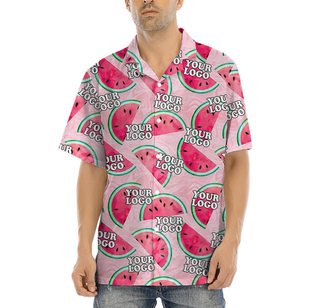 Watermelon Theme Custom Logo Hawaiian Shirt1