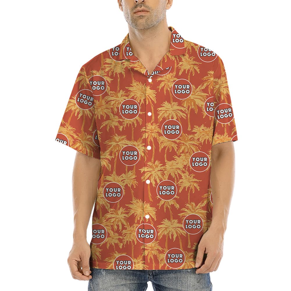Yellow Palm Tree Tropical Shirt Custom Logo1