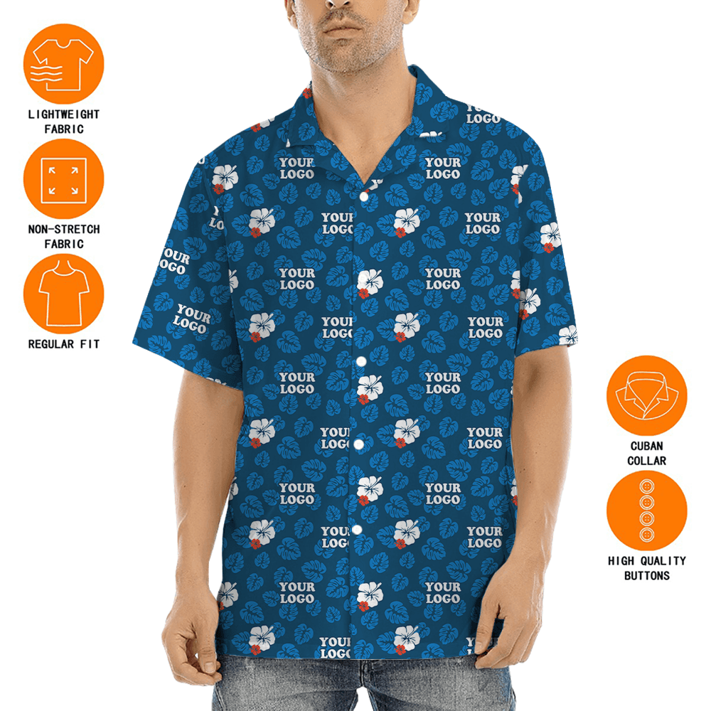 Company Uniform Custom Logo Hawaiian Shirt
