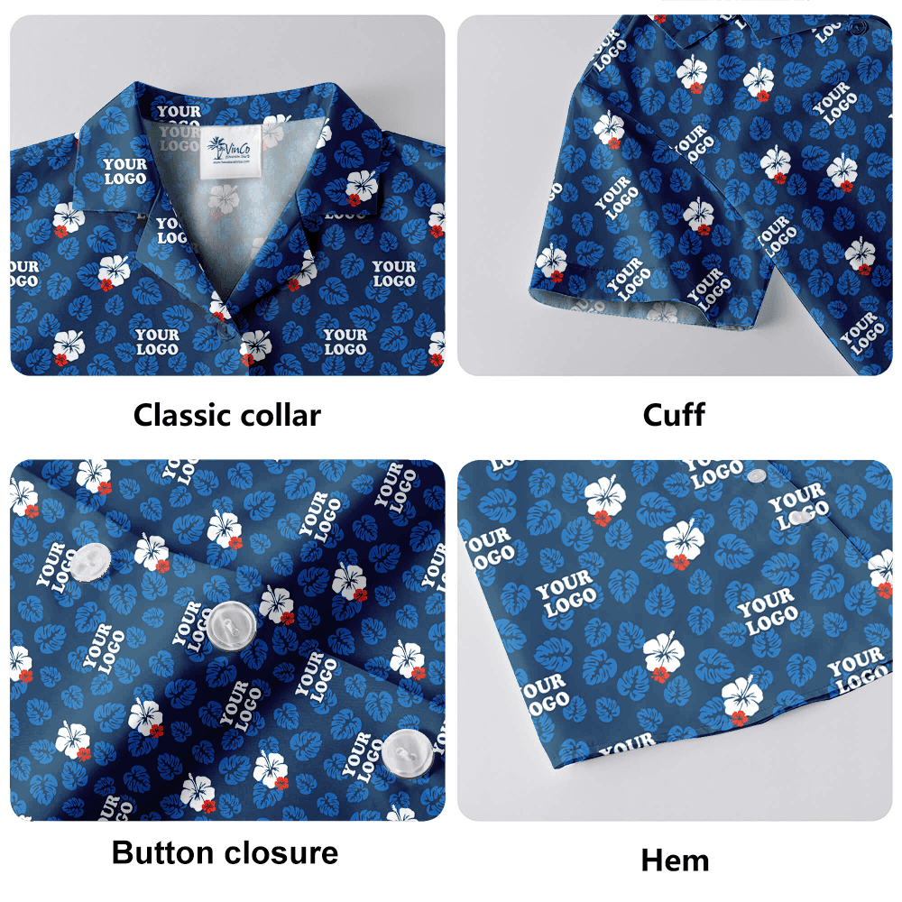 Company Uniform Custom Logo Hawaiian Shirt