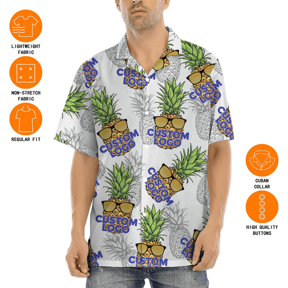 Cool Pineapple Custom Logo Hawaiian Shirt