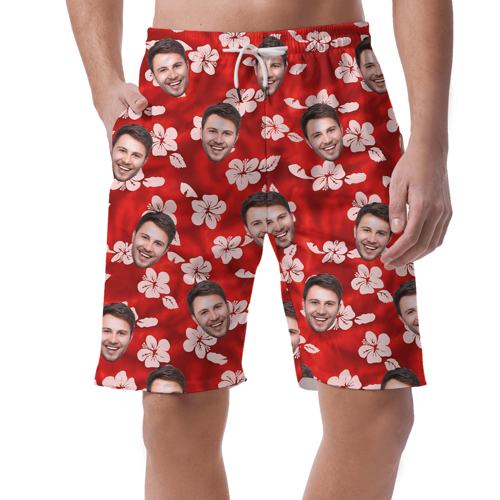 Custom Floral Beach Shorts With Multiple Faces