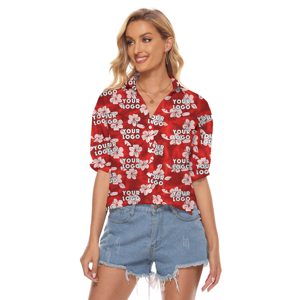 Custom Floral Hawaiian Cropped Shirt With Multiple Faces