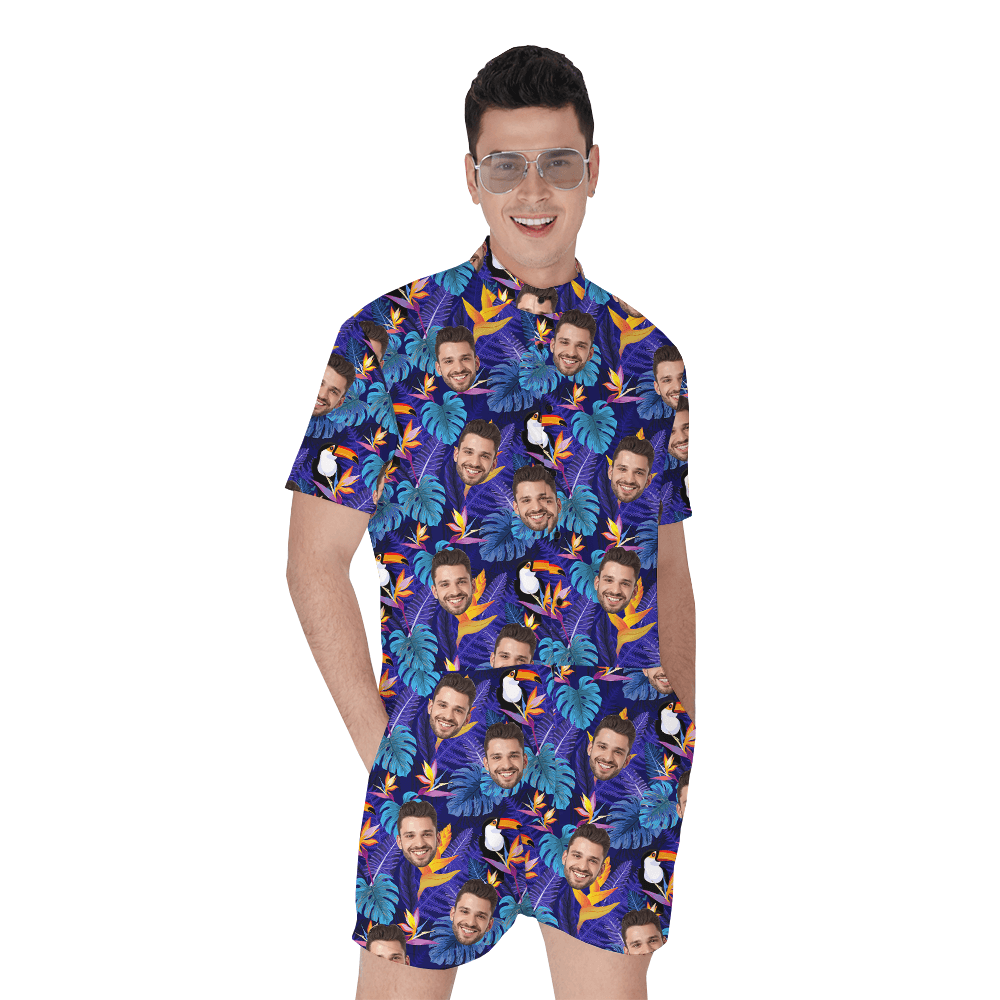Custom Tropical Toucan Romper With Multiple Faces