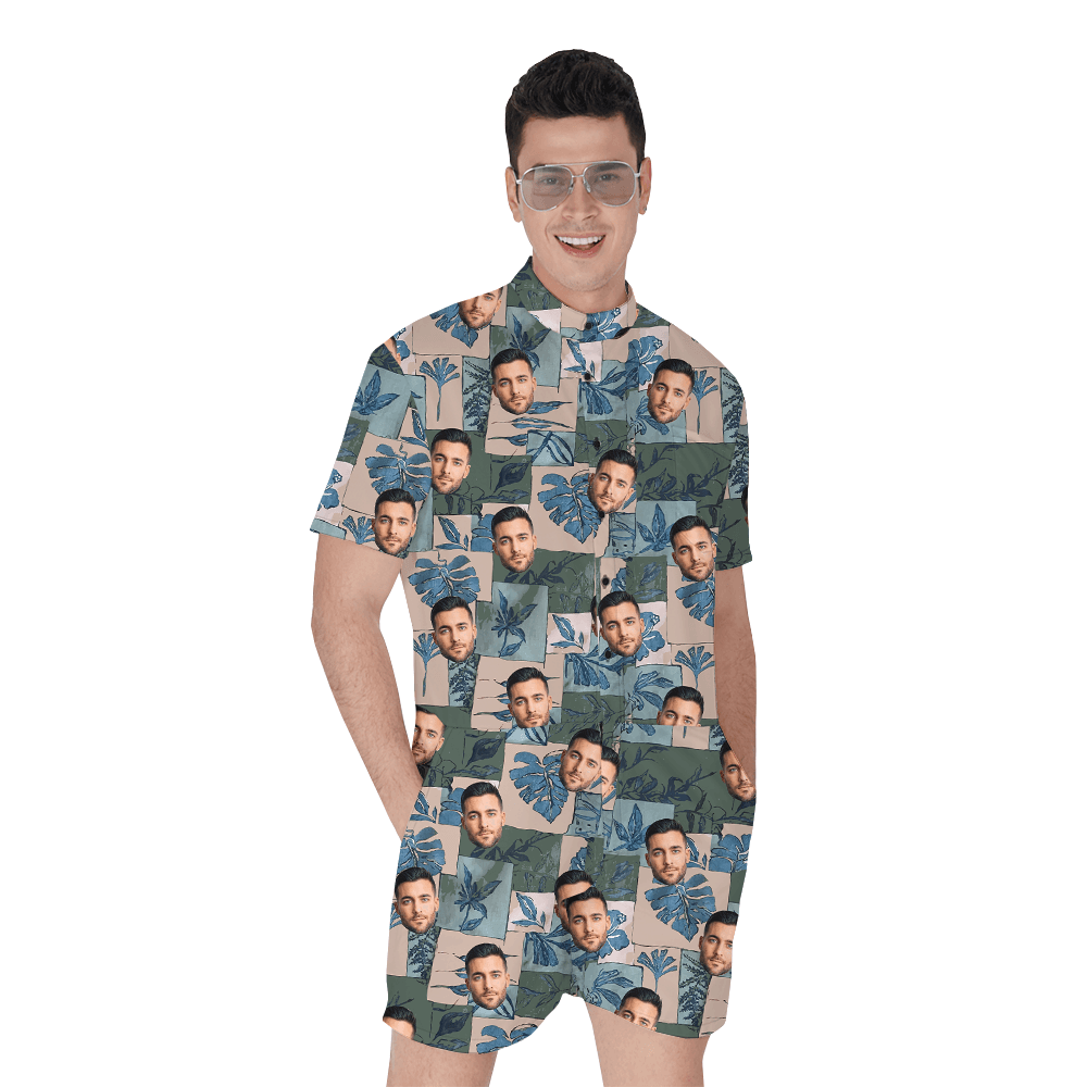 Custom Vintage Tropical Romper With Face