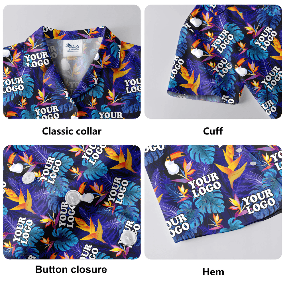 Tropical Toucan Hawaiian Shirt With Custom Logo