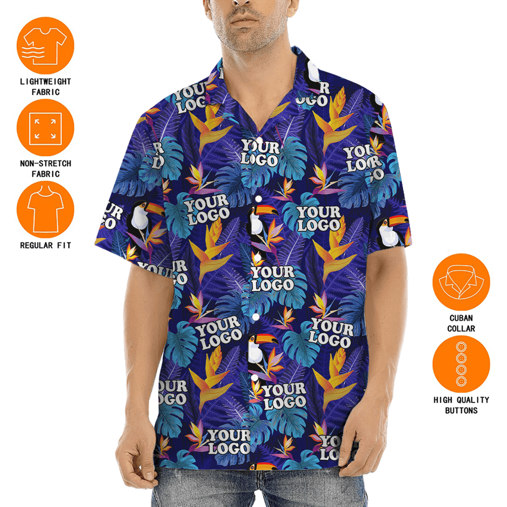 Tropical Toucan Hawaiian Shirt With Custom Logo