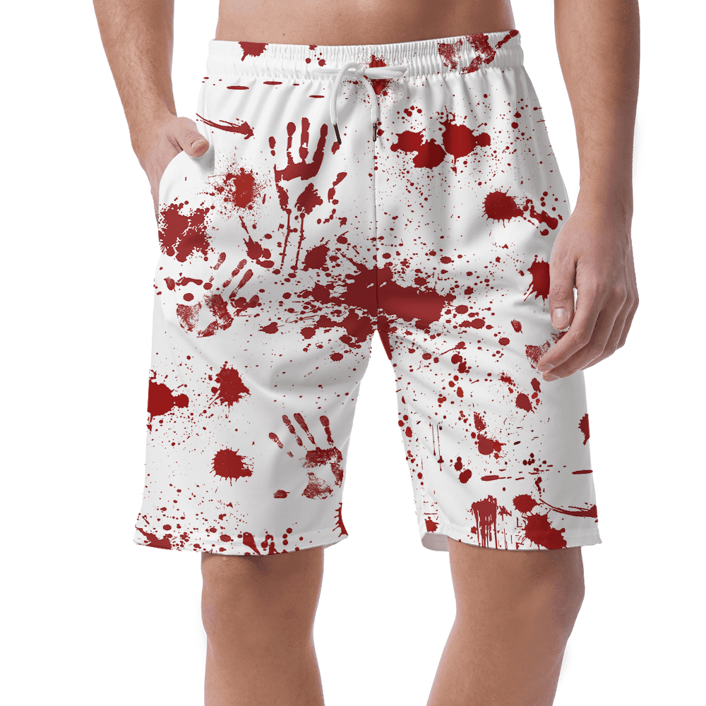 Bloody Haunted Halloween Men's Beach Shorts