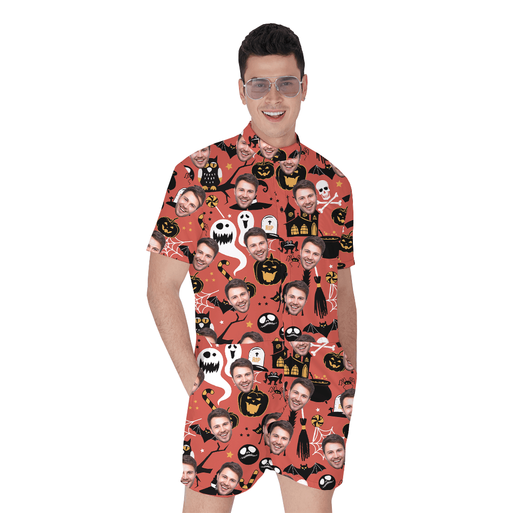 Custom Face Spooky Ghost Halloween Romper