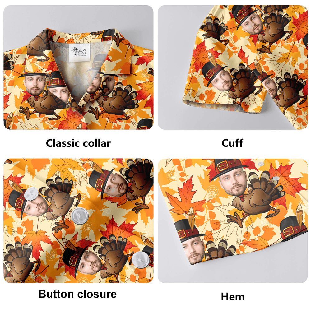 Custom Face Turkey Thanksgiving Hawaiian Shirt