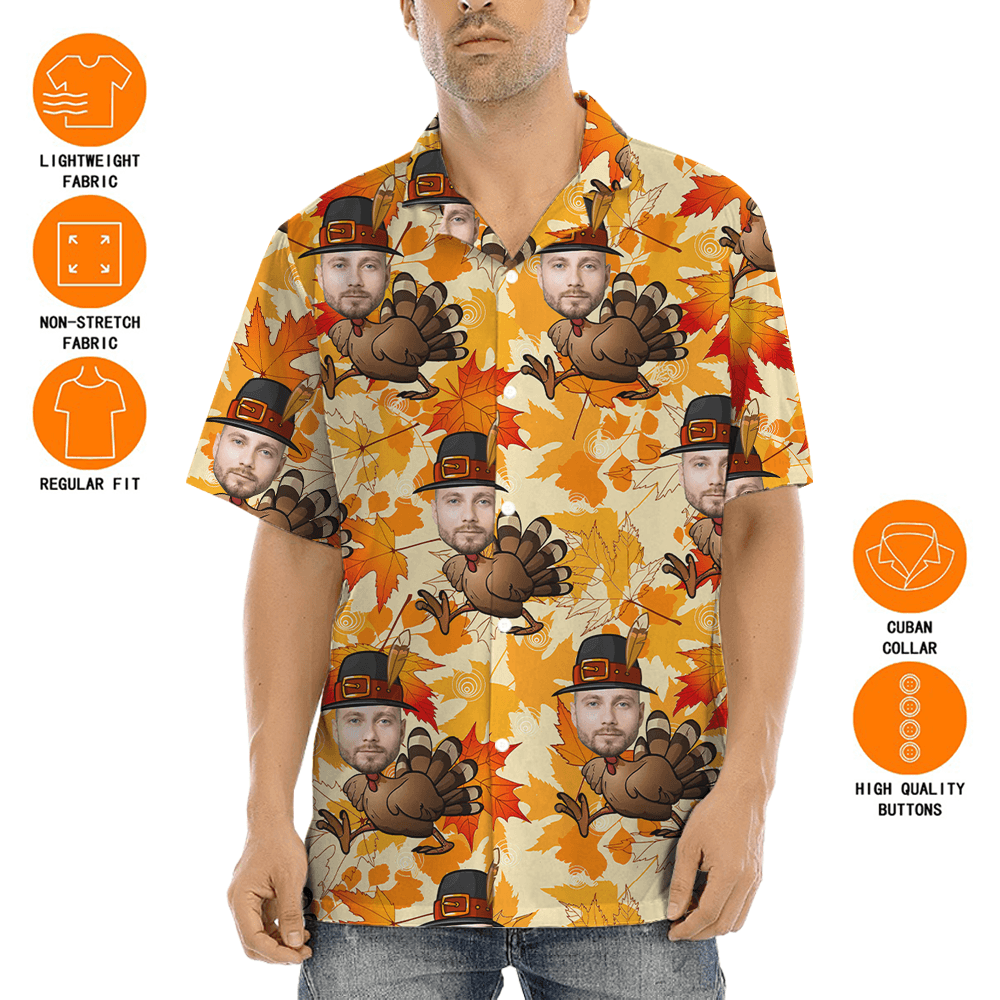 Custom Face Turkey Thanksgiving Hawaiian Shirt