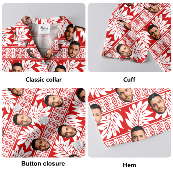 Custom Face Vintage Tropical Red Hawaiian Shirt