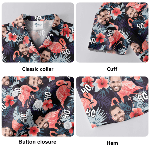 Custom Flamingo Hawaiian Shirt With Face And Age