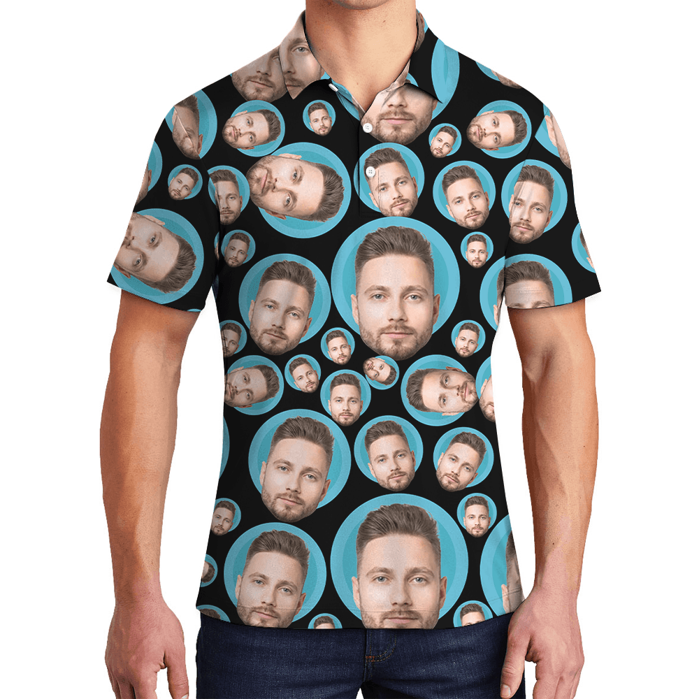 Custom Hawaiian Polo Golf Shirt With Multiple Faces