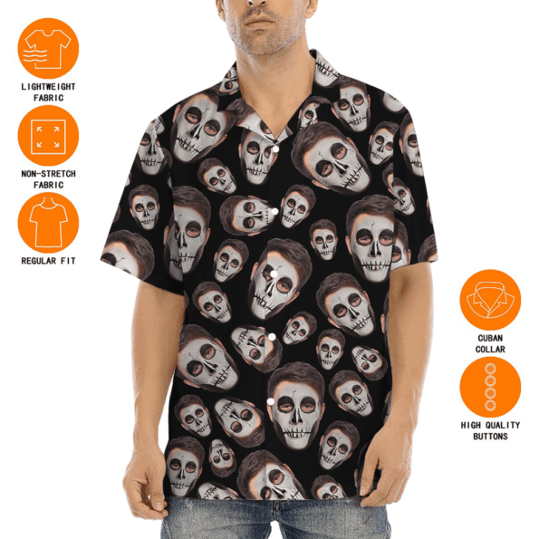 Horror Custom Face Skull Halloween Hawaiian Shirt
