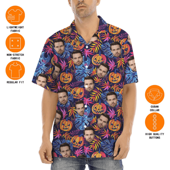 Horror Custom Face Spooky Pumpkin Hawaiian Shirt
