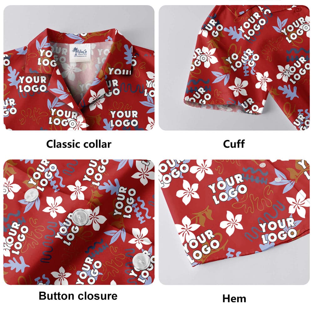 Custom Company Logo Vintage Aloha Shirt