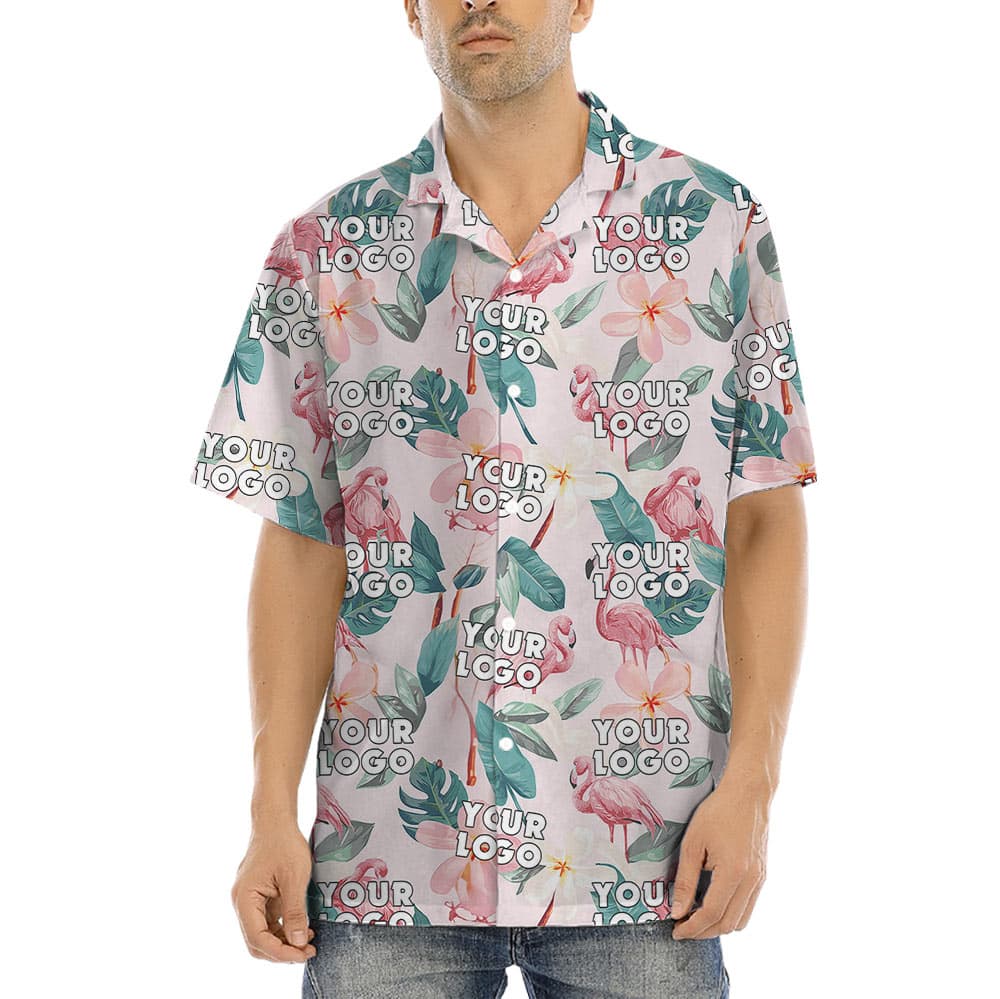 Custom Logo Flamingo Tropical Hawaiian Shirt (7)