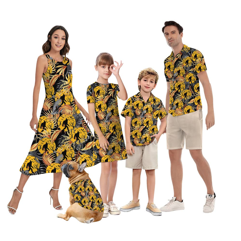 Halloween Sasquatch Matching Hawaiian Outfits For Family