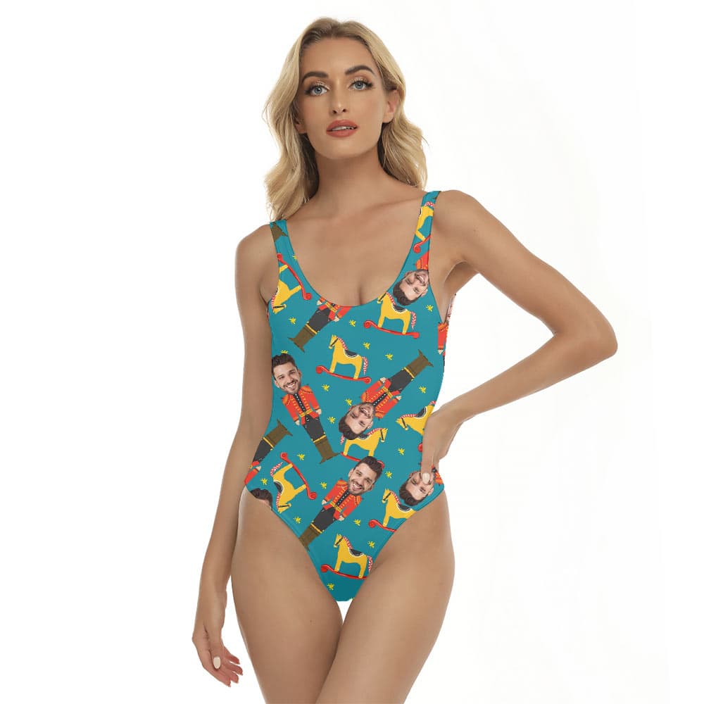 Christmas Nutcracker Hawaiian Swimsuit With Custom Face
