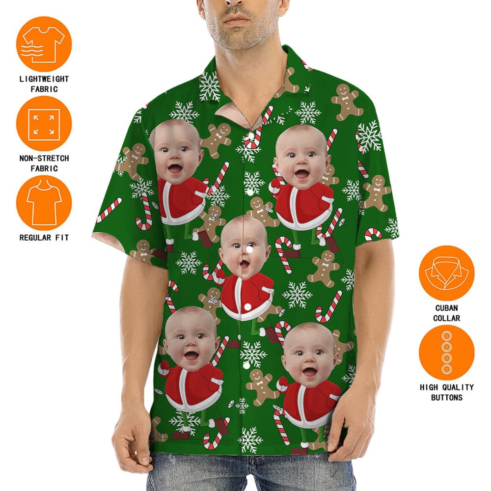 Custom Face Baby Santa Hawaiian Shirt