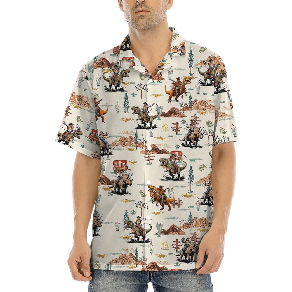 Dinosaur Cowboy Hawaiian Shirt (2)