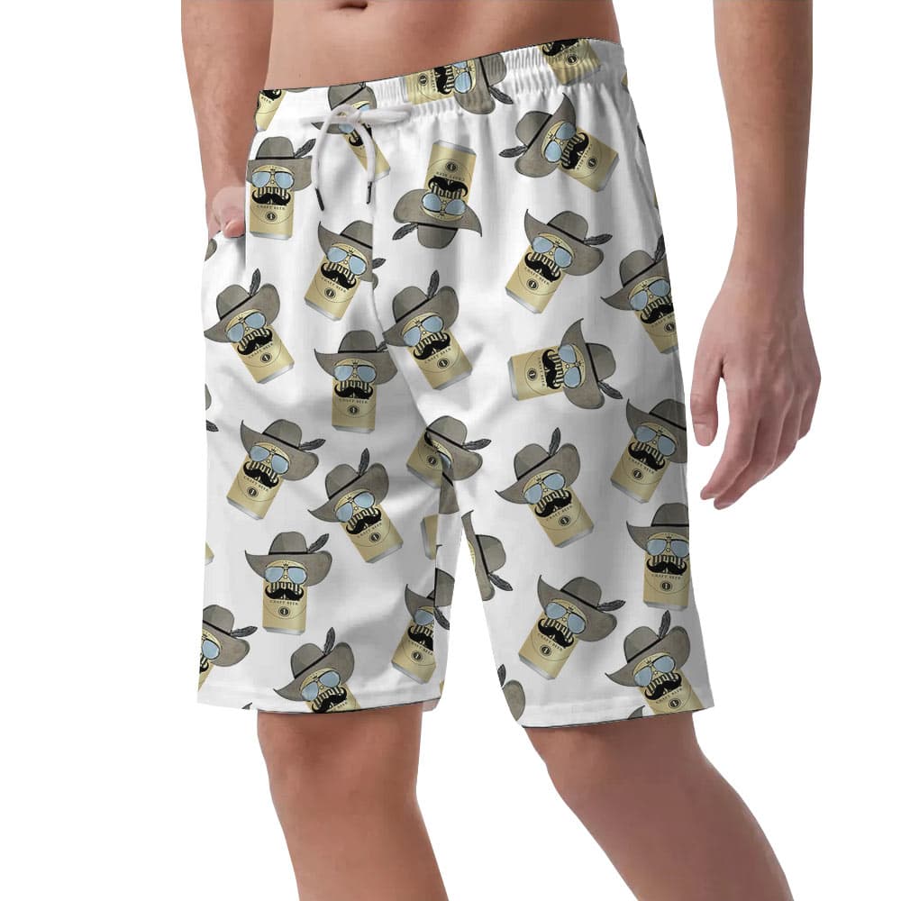 Funny Cowboy Beer Men's Beach Shorts