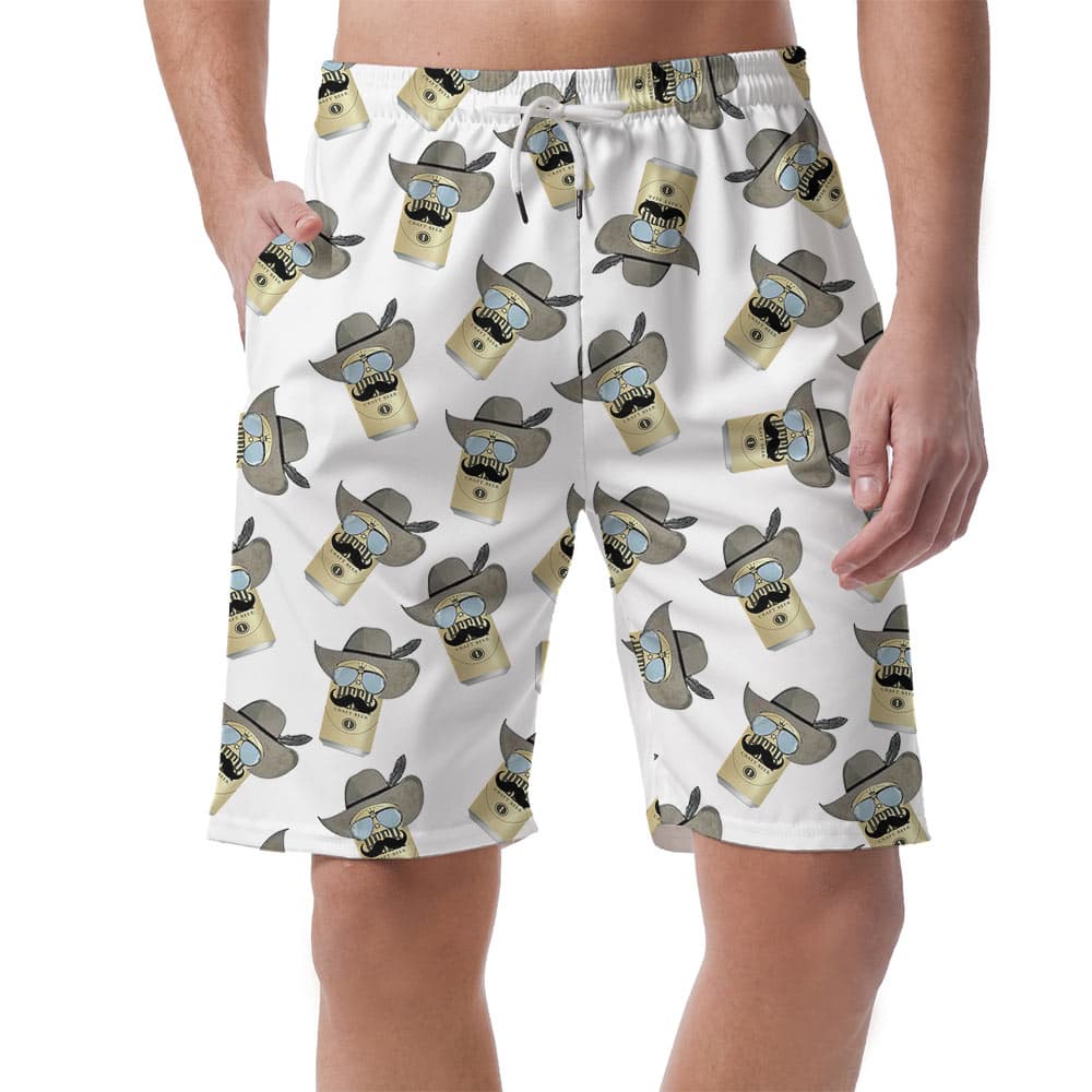 Funny Cowboy Beer Men's Beach Shorts