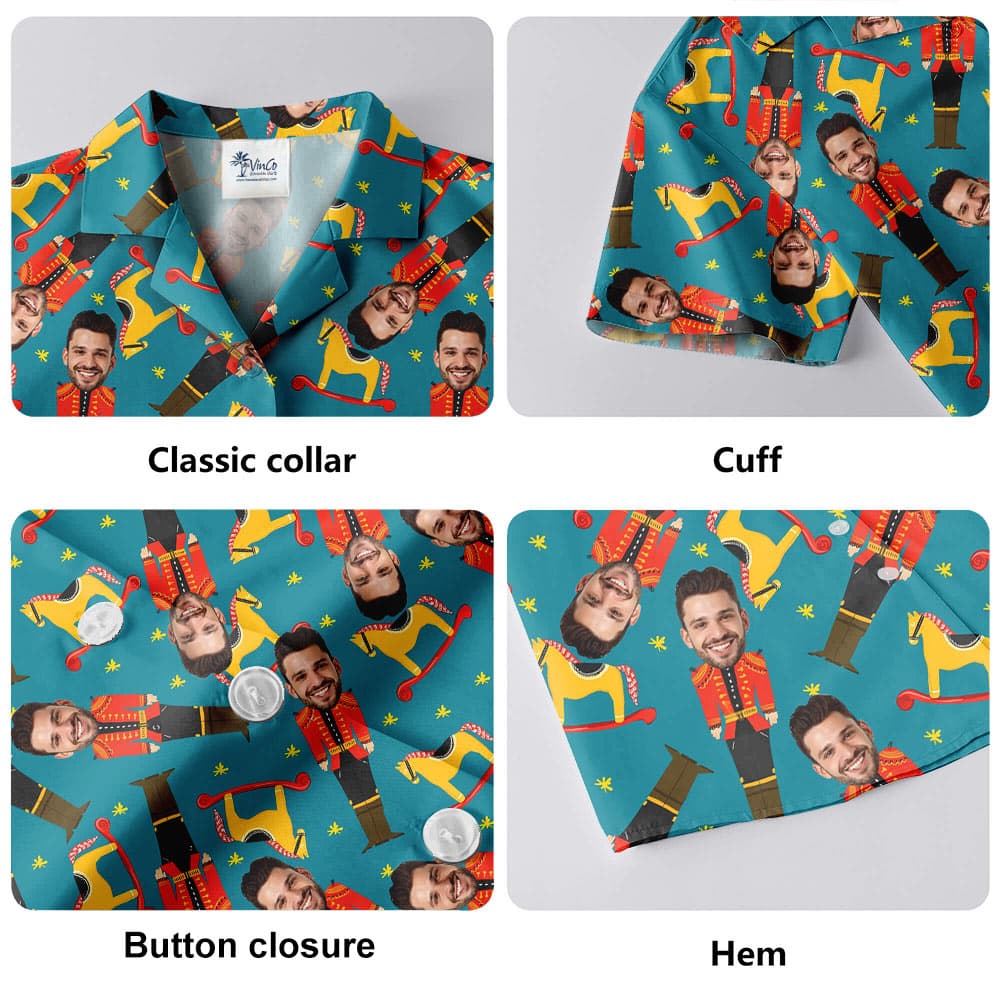 Funny Custom Face Nutcracker Christmas Hawaiian Shirt