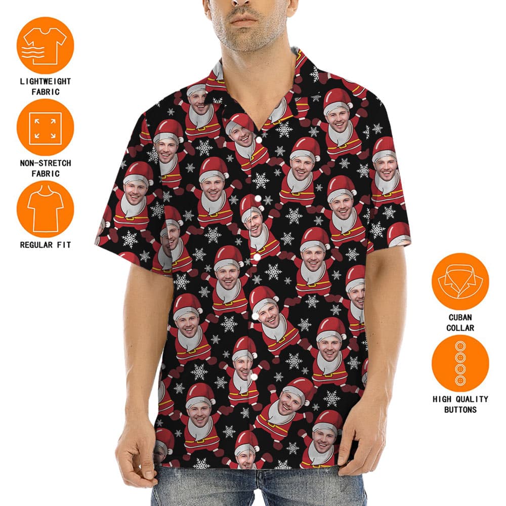 Funny Custom Face Santa Claus Hawaiian Shirt