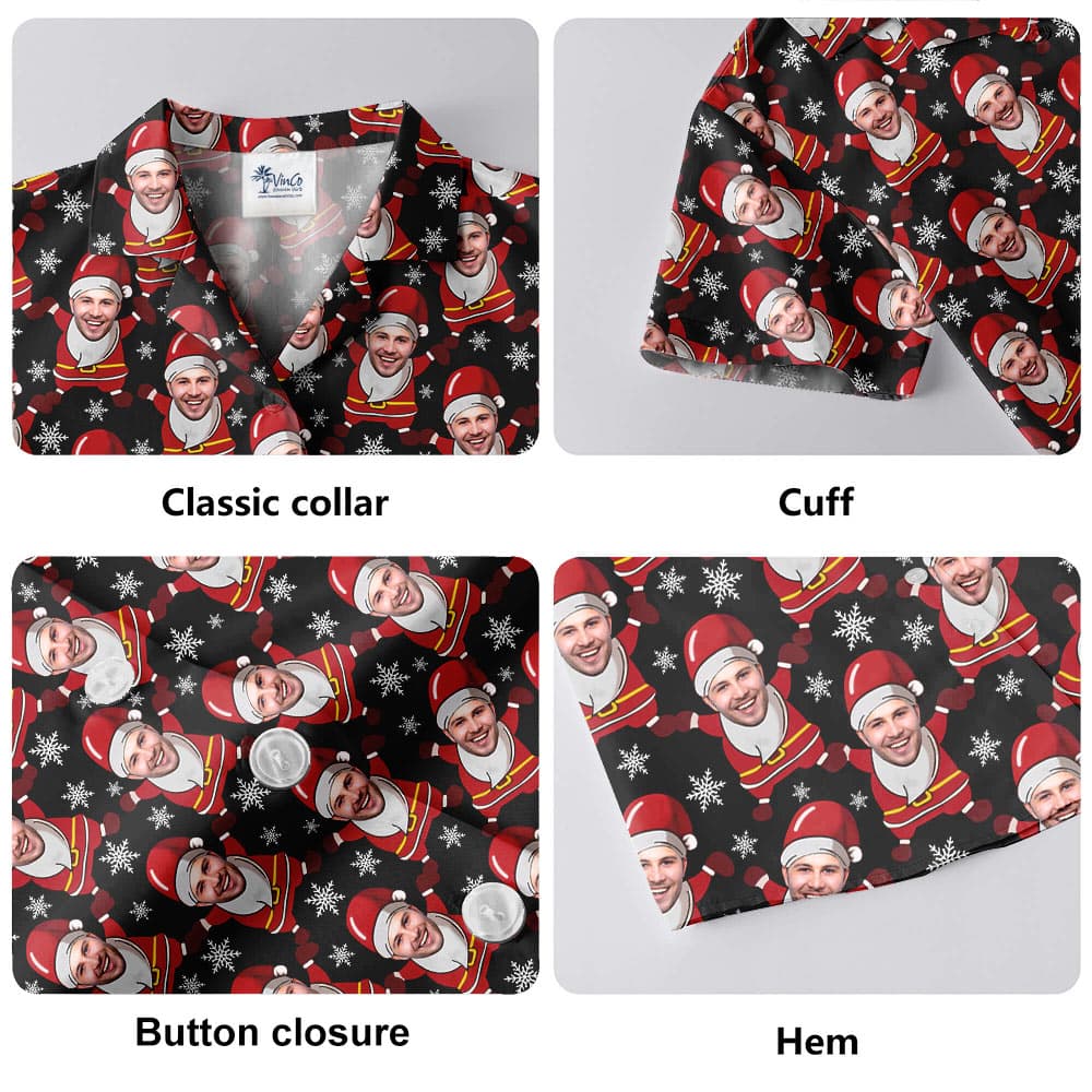 Funny Custom Face Santa Claus Hawaiian Shirt