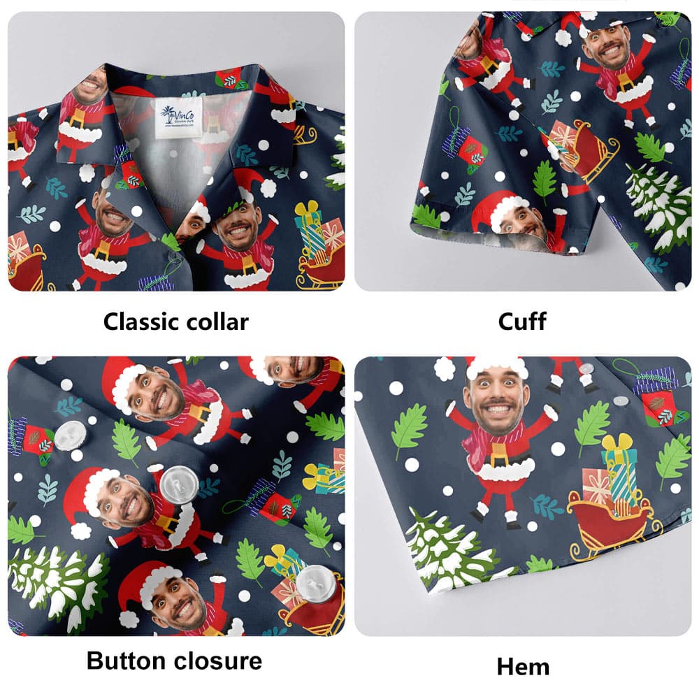 Funny Custom Face Santa Hawaiian Shirt
