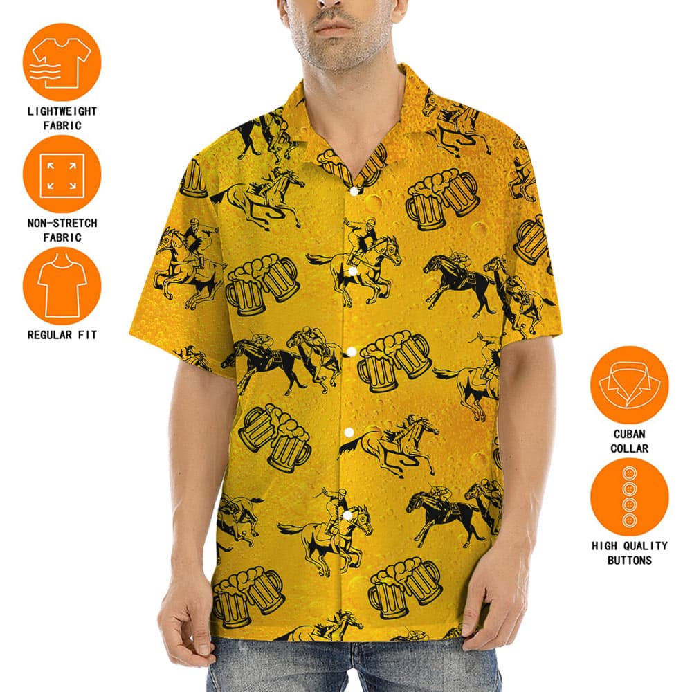Horse Racing And Beer Hawaiian Shirt