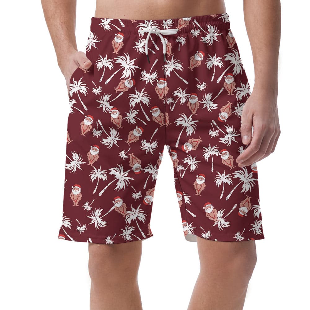 Sexy Santa Bikini Christmas Men's Beach Shorts