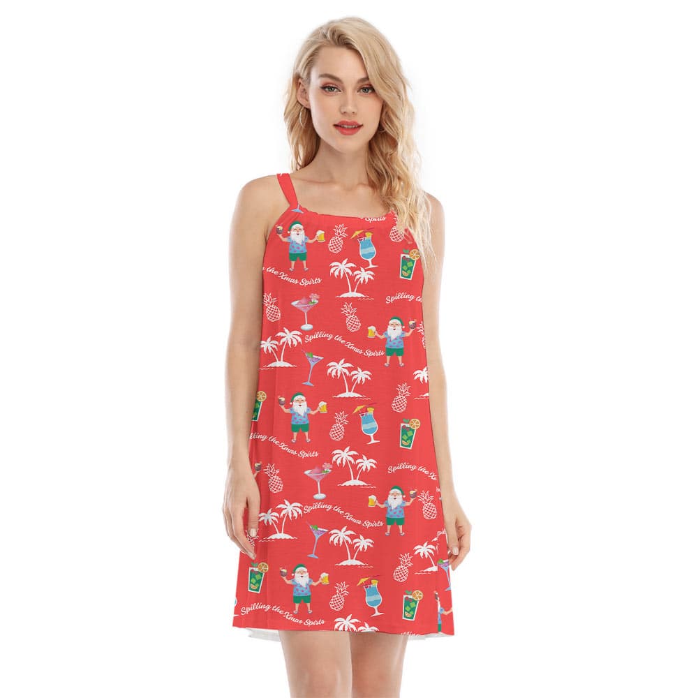Spilling The Christmas Spirits Cami Dress