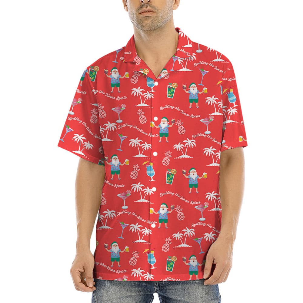 Spilling the Xmas Spirits Santa Hawaiian Shirt (2)
