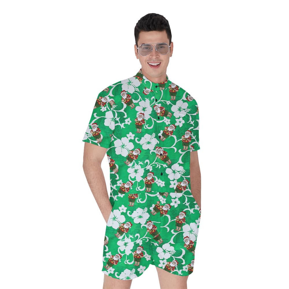 Vintage Santa Claus With Ukulele Christmas Romper