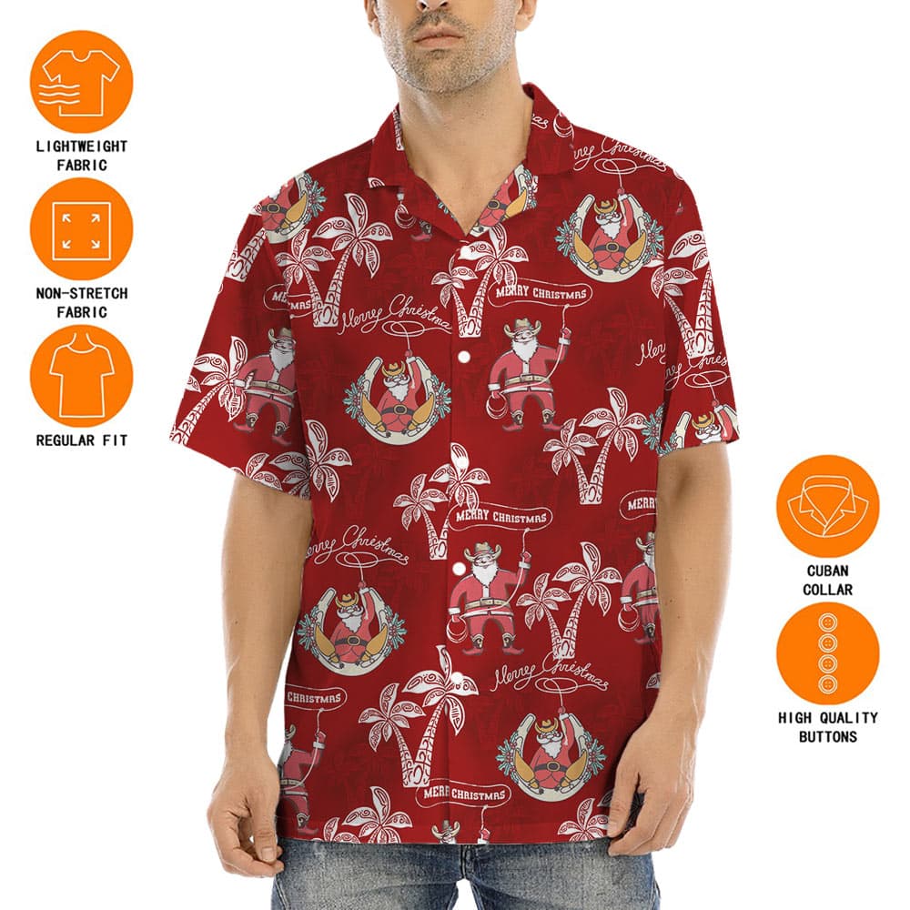 Vintage Santa Cowboy Hawaiian Shirt
