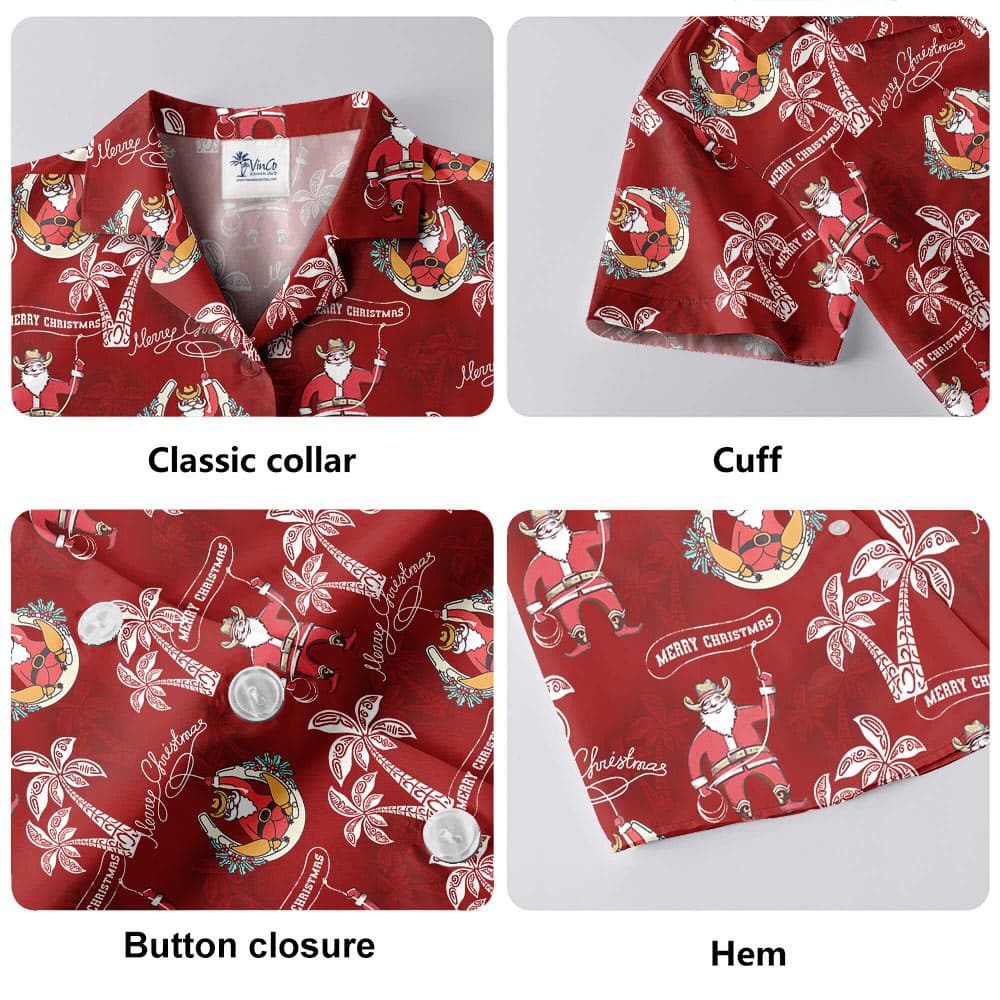 Vintage Santa Cowboy Hawaiian Shirt