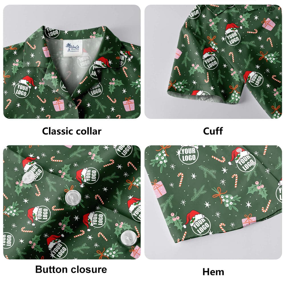 Christmas Hawaiian Shirt With Custom Company Logo