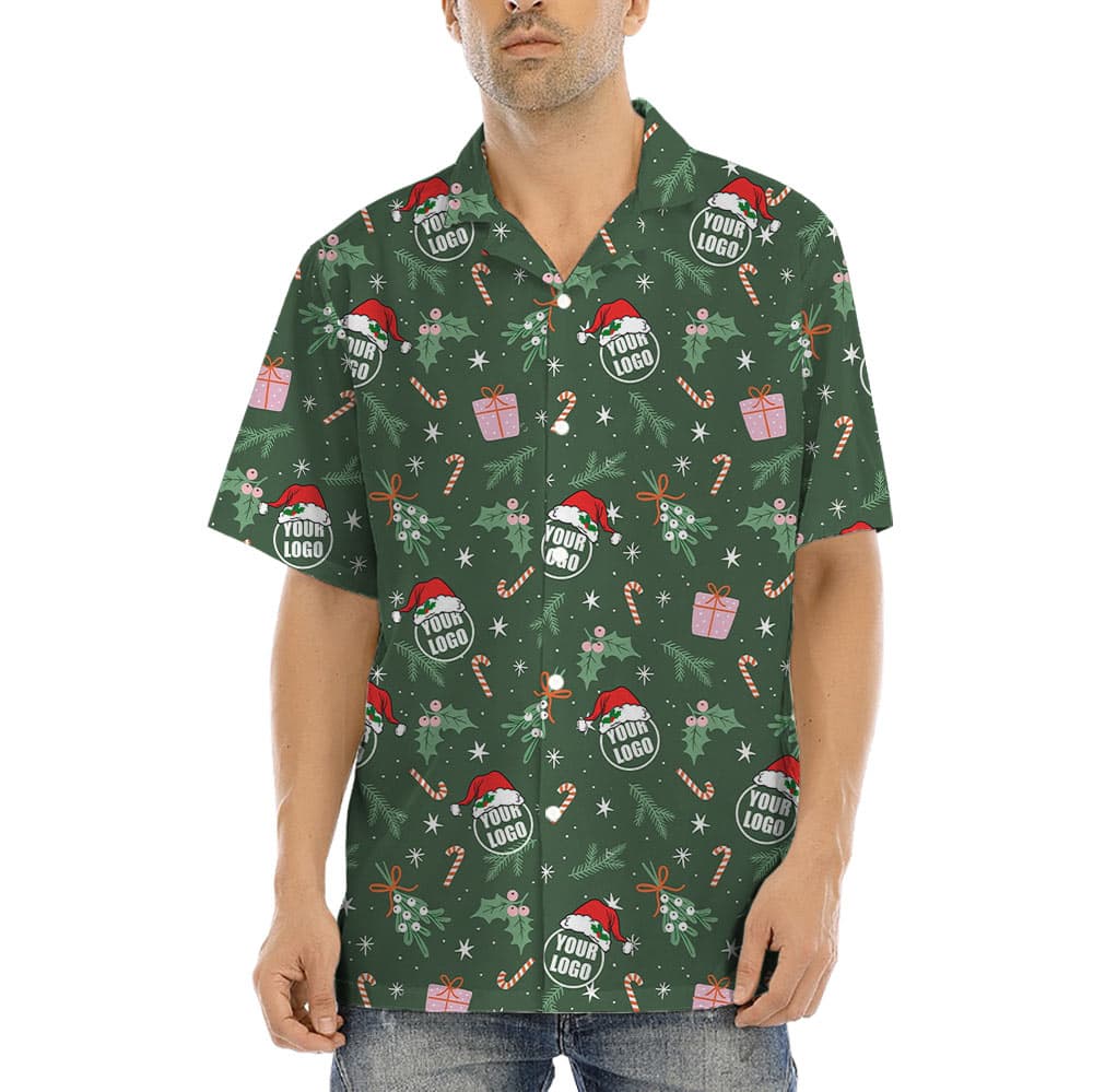 Christmas Hawaiian Shirt With Custom Company Logo (2)