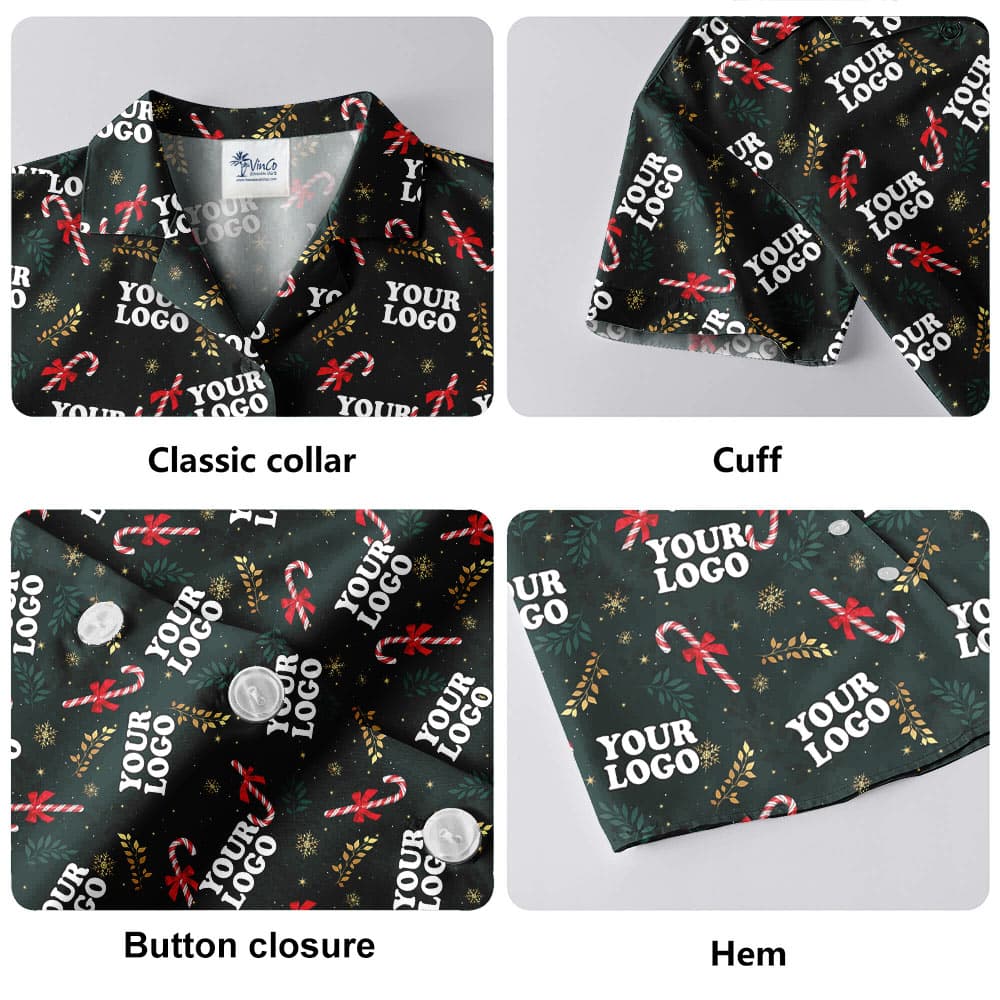 Custom Company Logo Christmas Hawaiian Shirt