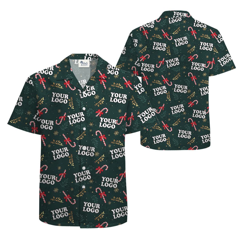 Custom Company Logo Christmas Hawaiian Shirt