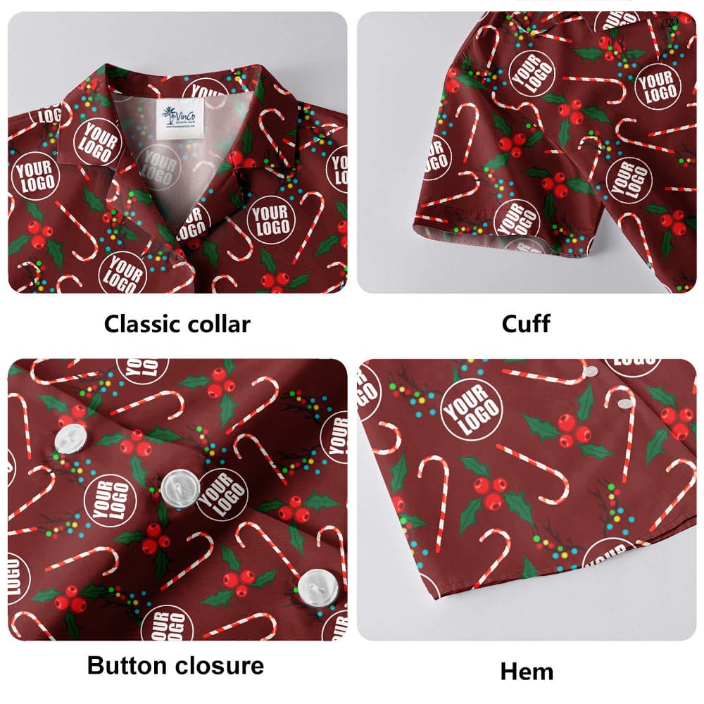 Custom Logo Christmas Hawaiian Shirt