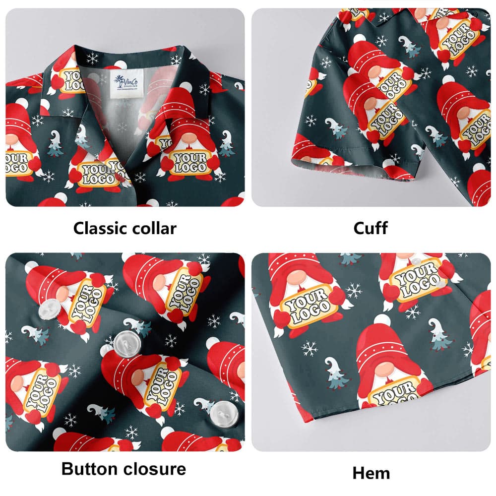 Custom Logo Gnome Christmas Hawaiian Shirt