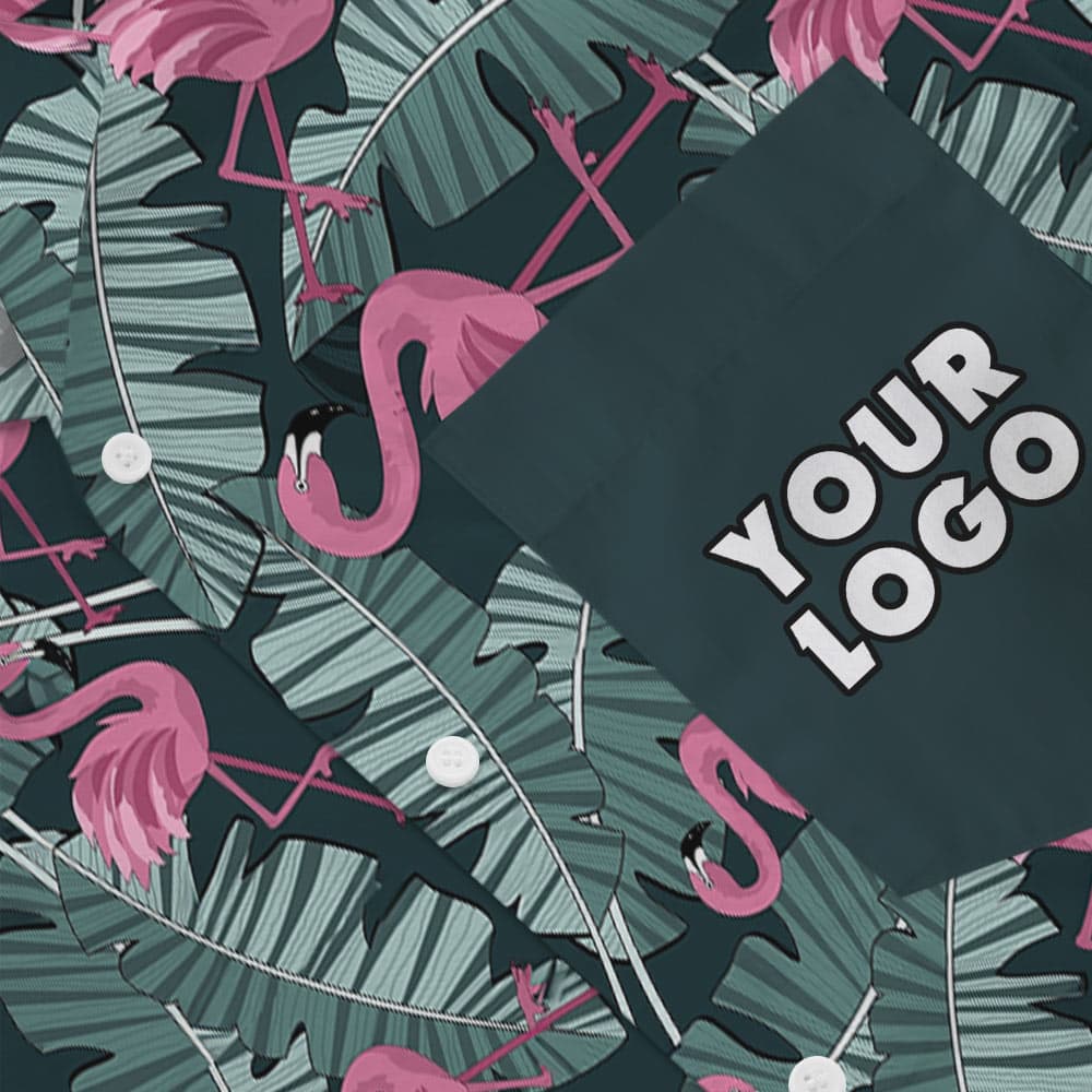 Custom Logo Pocket Flamingo Hawaiian Shirt