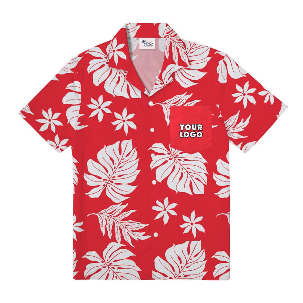 Pocket Hawaiian Shirt With Custom Company Logo