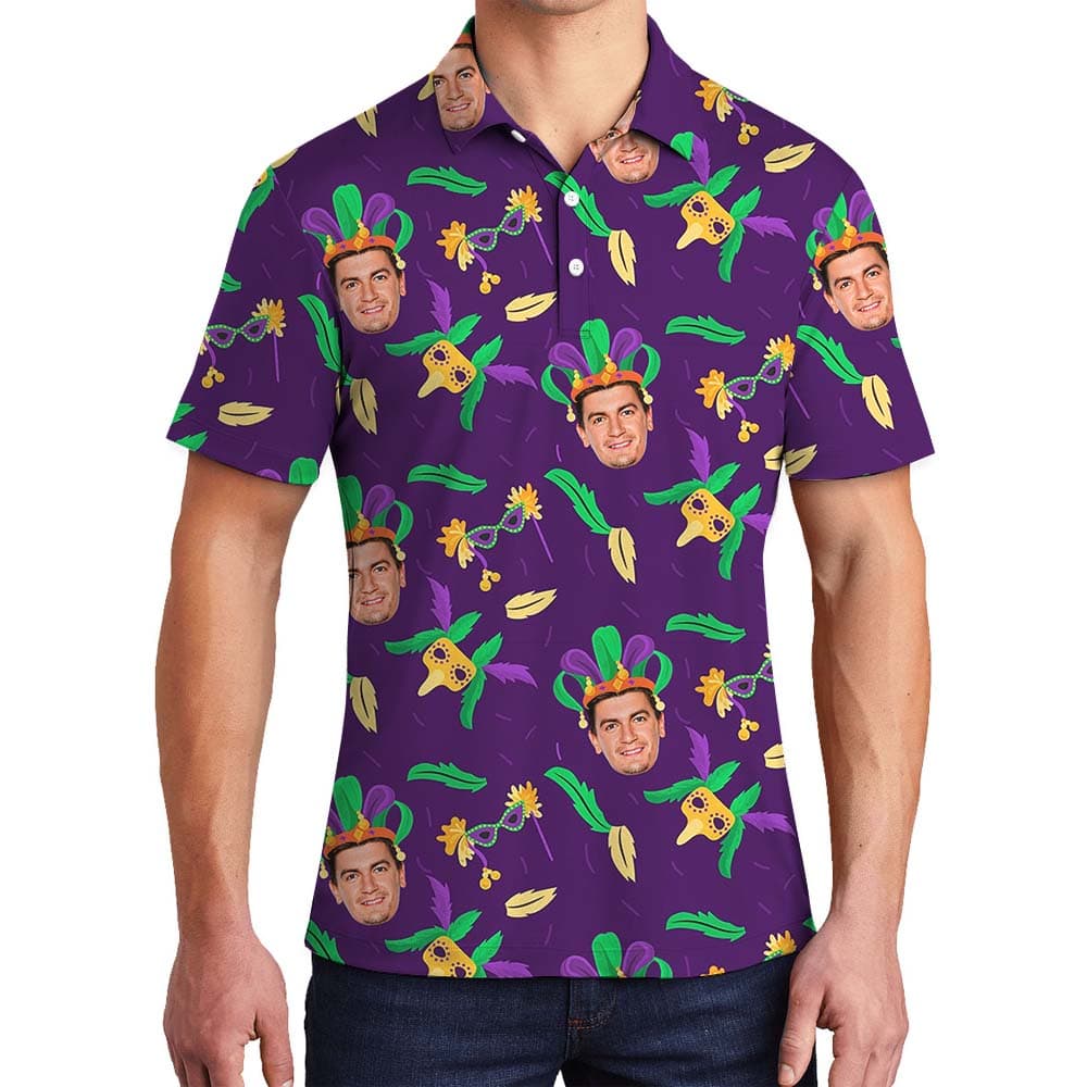 Funny Mardi Gras Collared Polo Shirt For Men And Women1